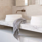 Flocca Waffle Linen Hand Towel - Fog