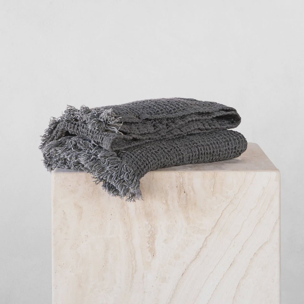 Flocca Waffle Linen Hand Towel - Tempest