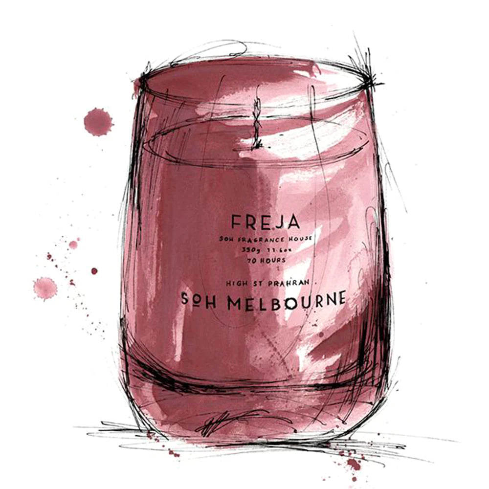 SOH Freja 400g Rouge Matte Glass Candle