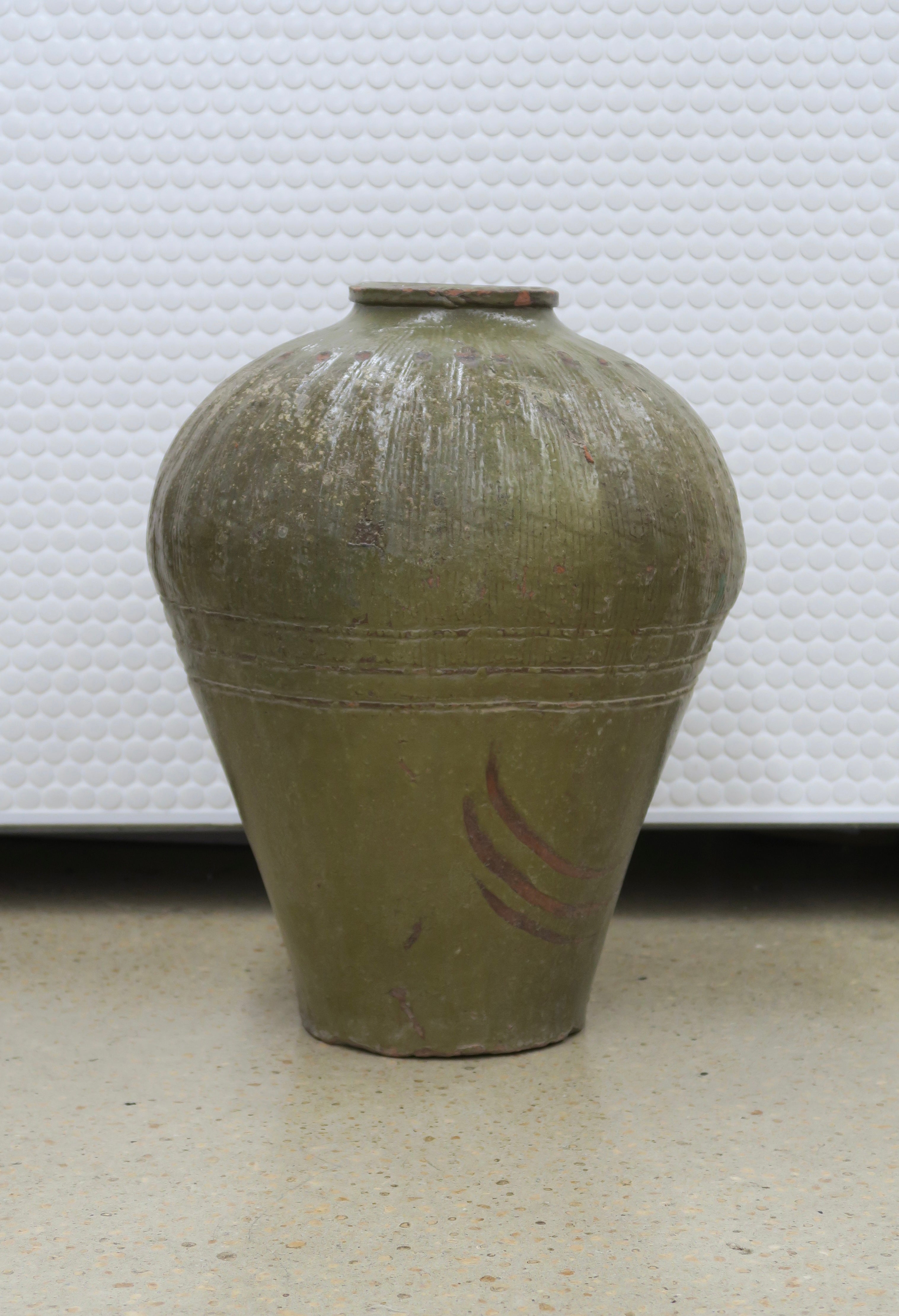 Organic Glazed Pot - Olive Large