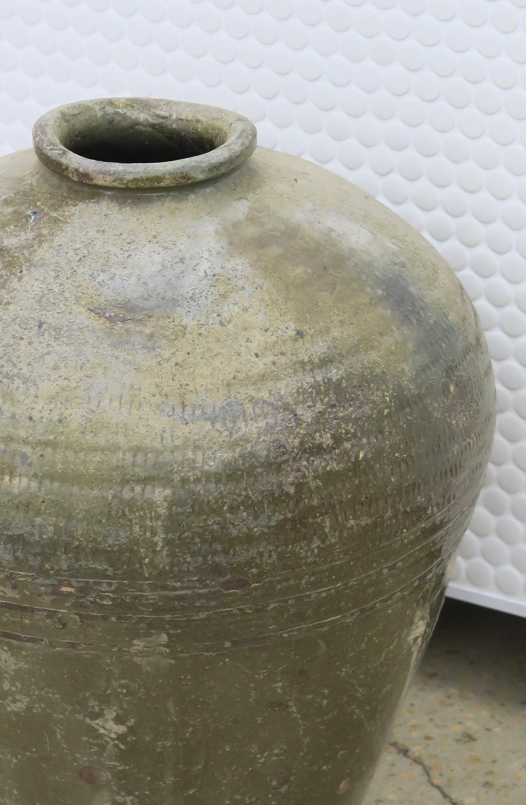 Organic Glazed Pot - Olive Large