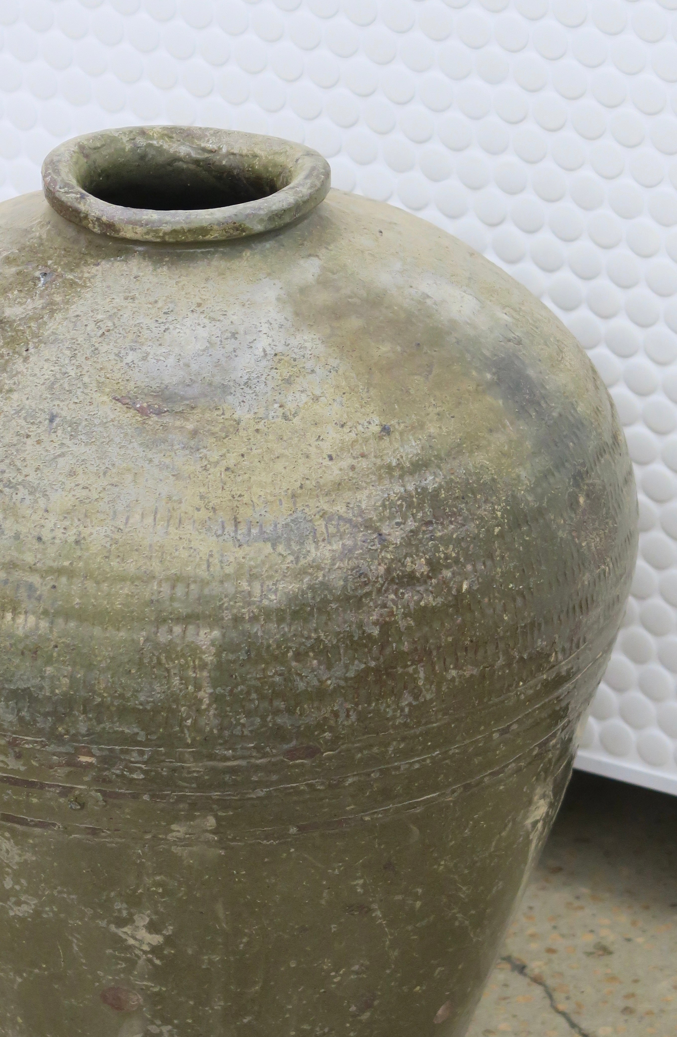 Organic Glazed Pot - Olive Large