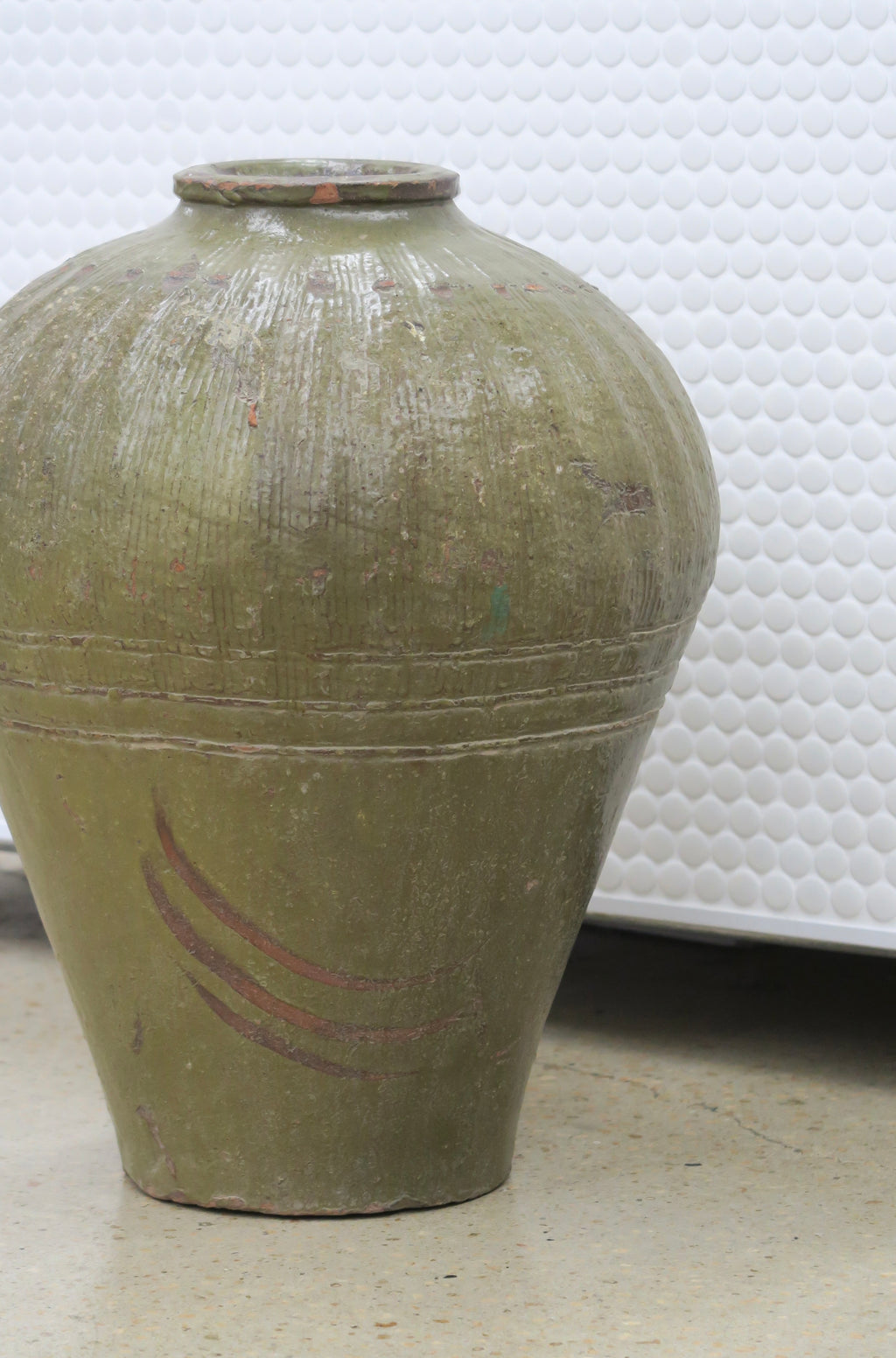 Organic Glazed Pot - Olive Large