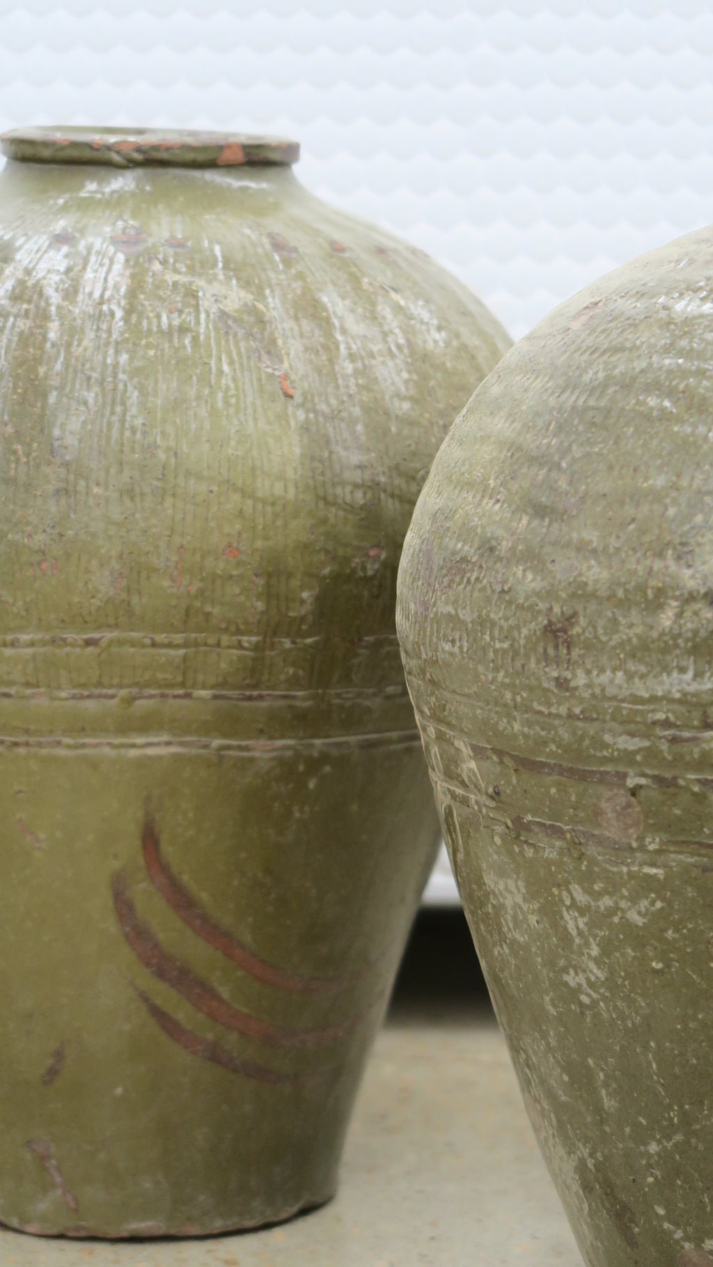 Organic Glazed Pot - Olive Large