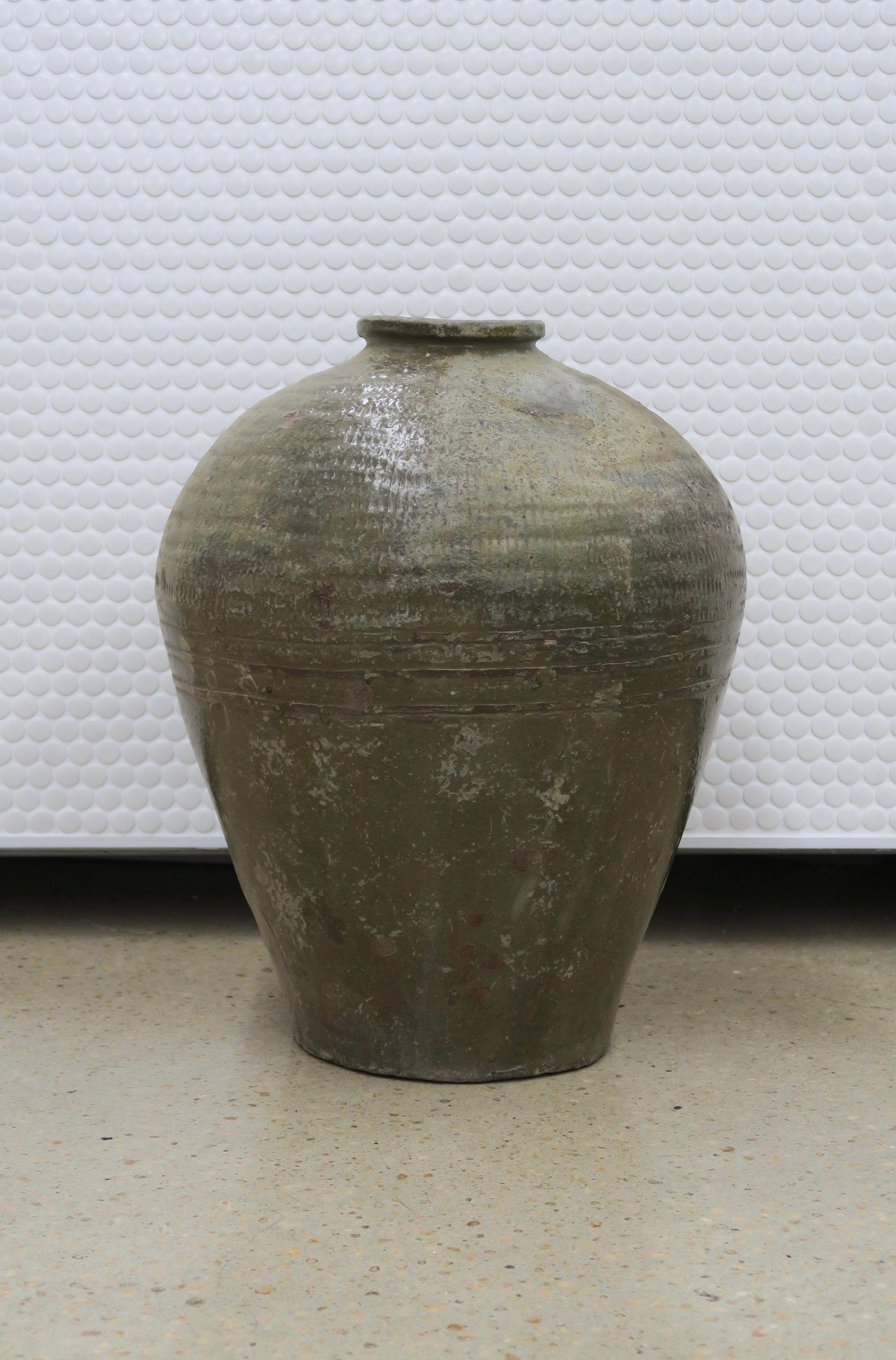 Organic Glazed Pot - Olive Large