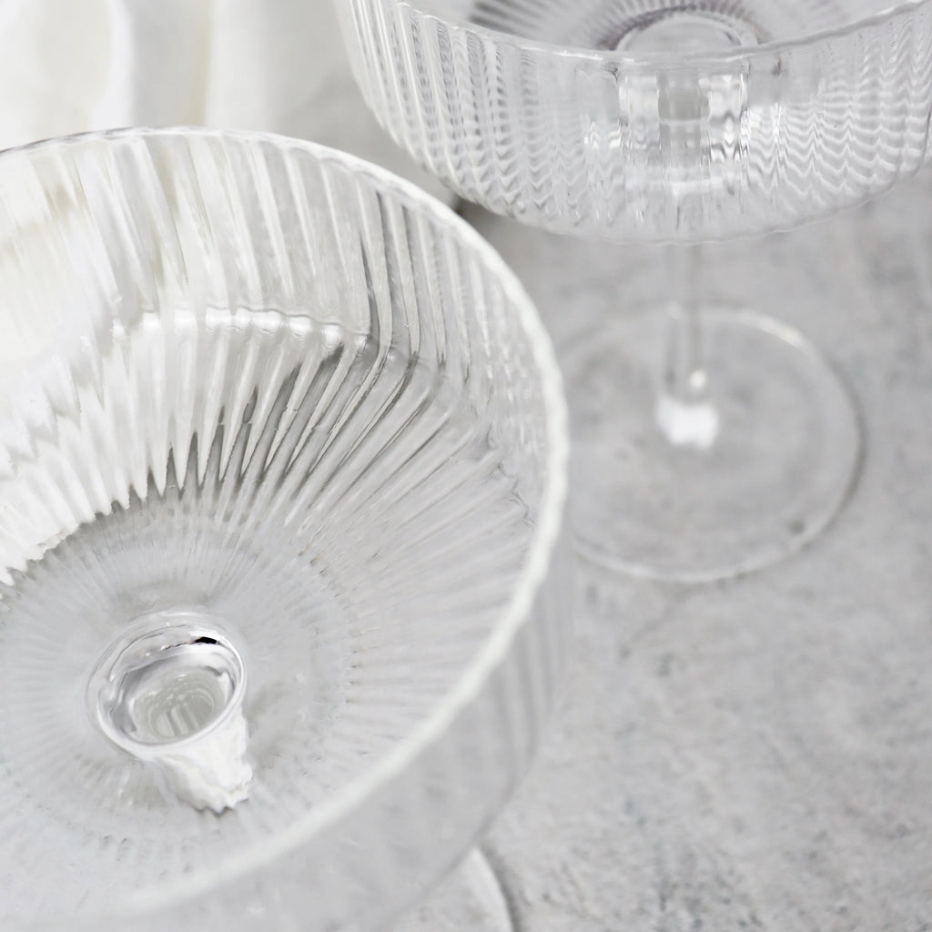 Ribbed Coupe Glasses - Set of 2