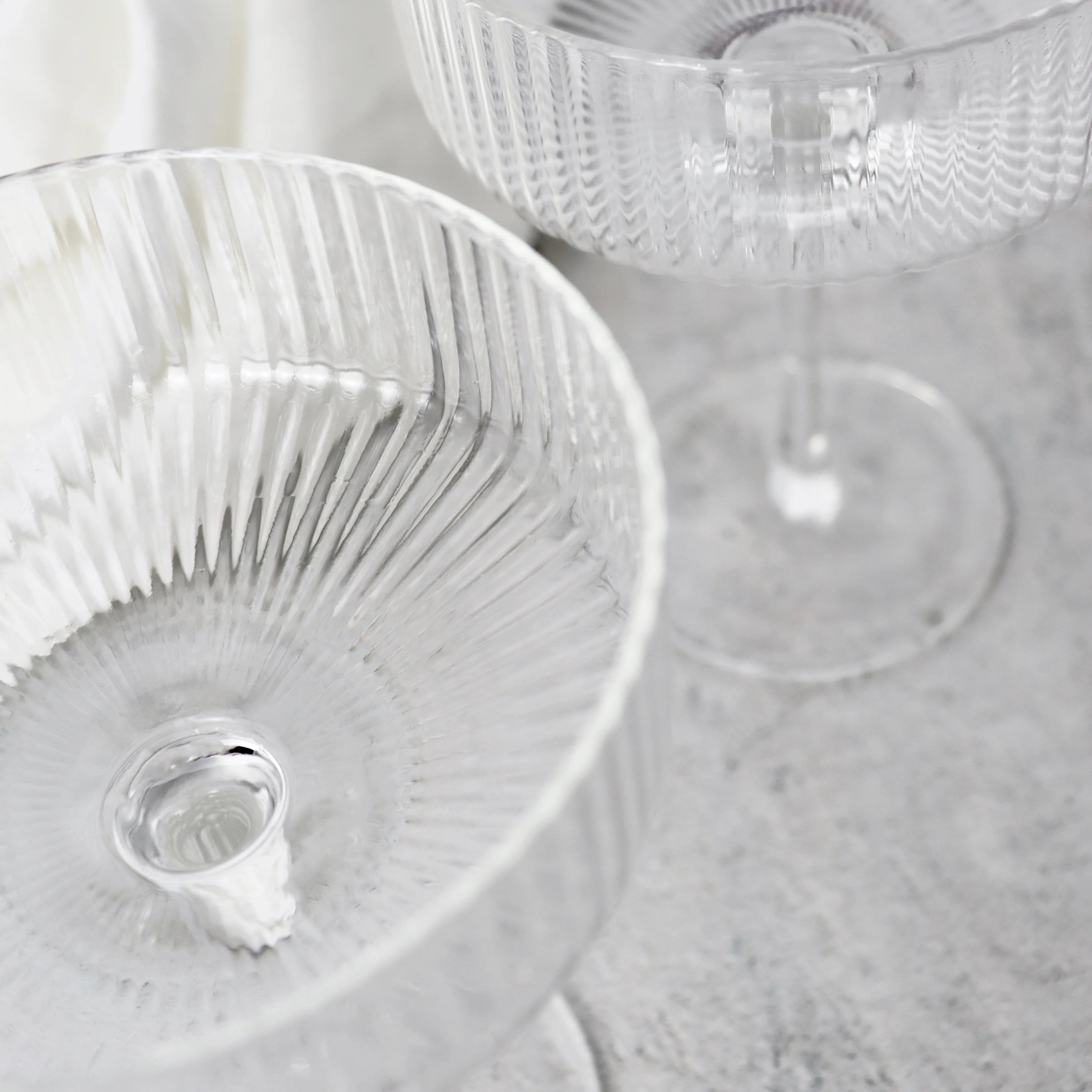 Ribbed Coupe Glasses - Set of 2