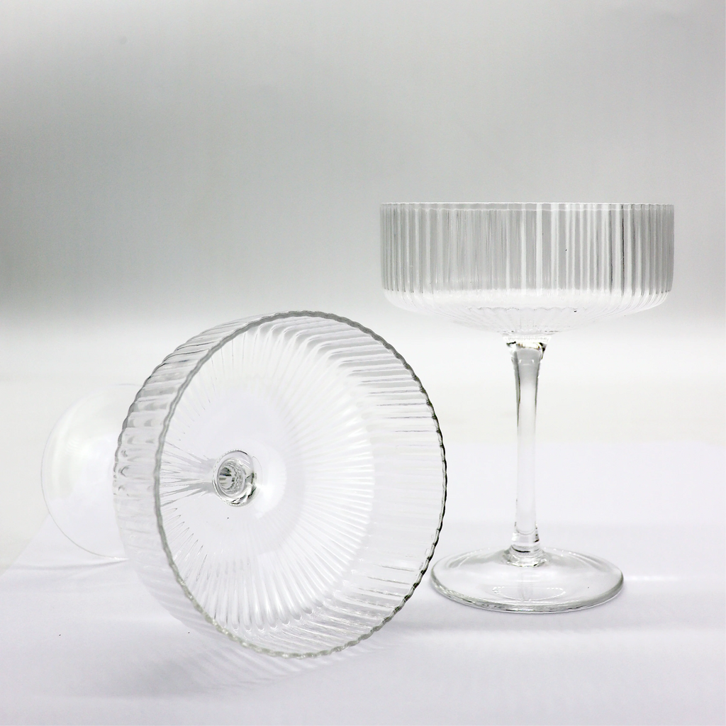 Ribbed Coupe Glasses - Set of 2