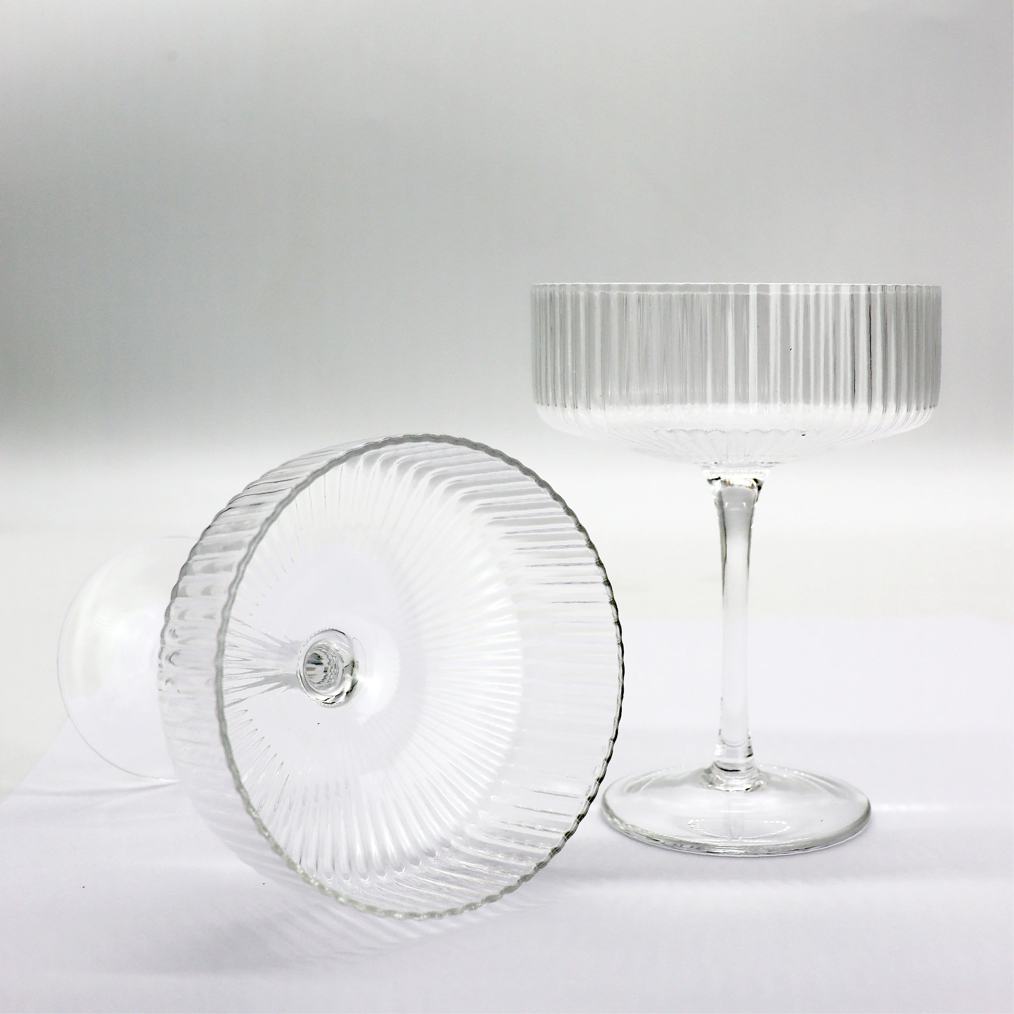 Ribbed Coupe Glasses - Set of 2