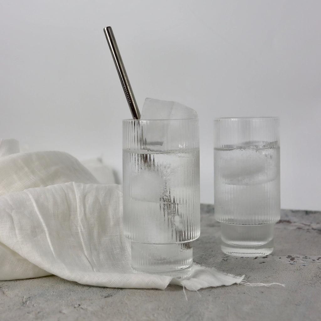 Ribbed Highball Glasses - Set of 4