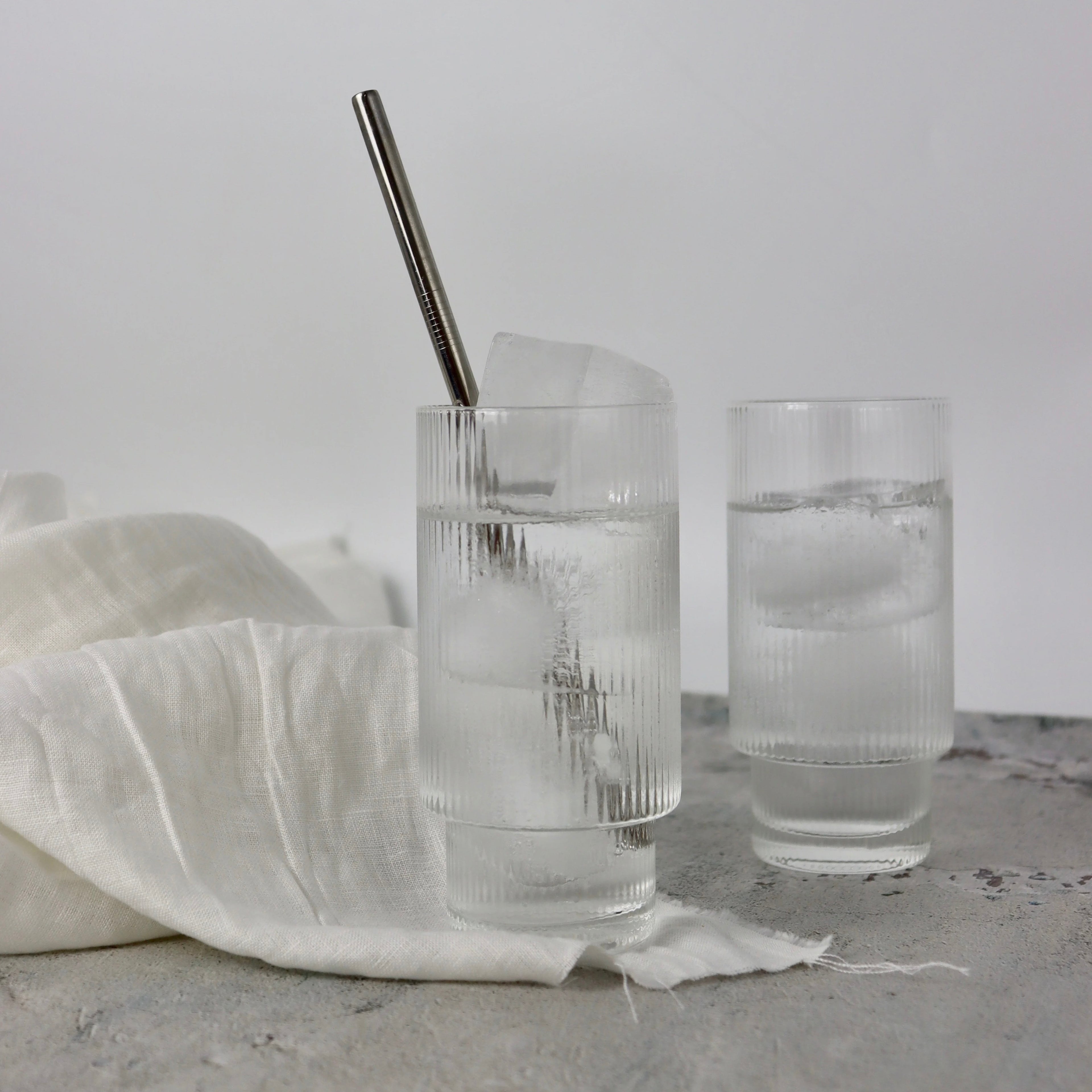 Ribbed Highball Glasses - Set of 4
