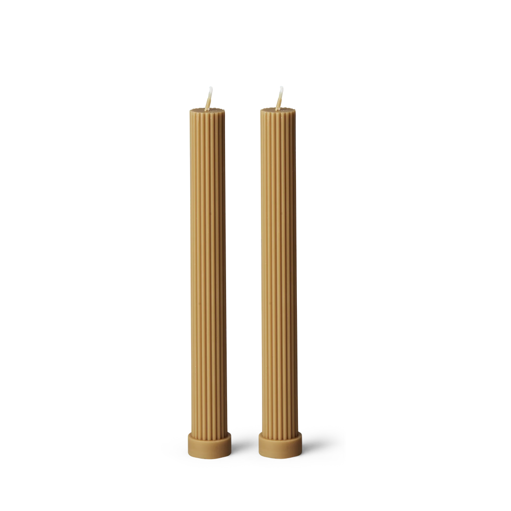 Column Pillar Candle Duo - Honey