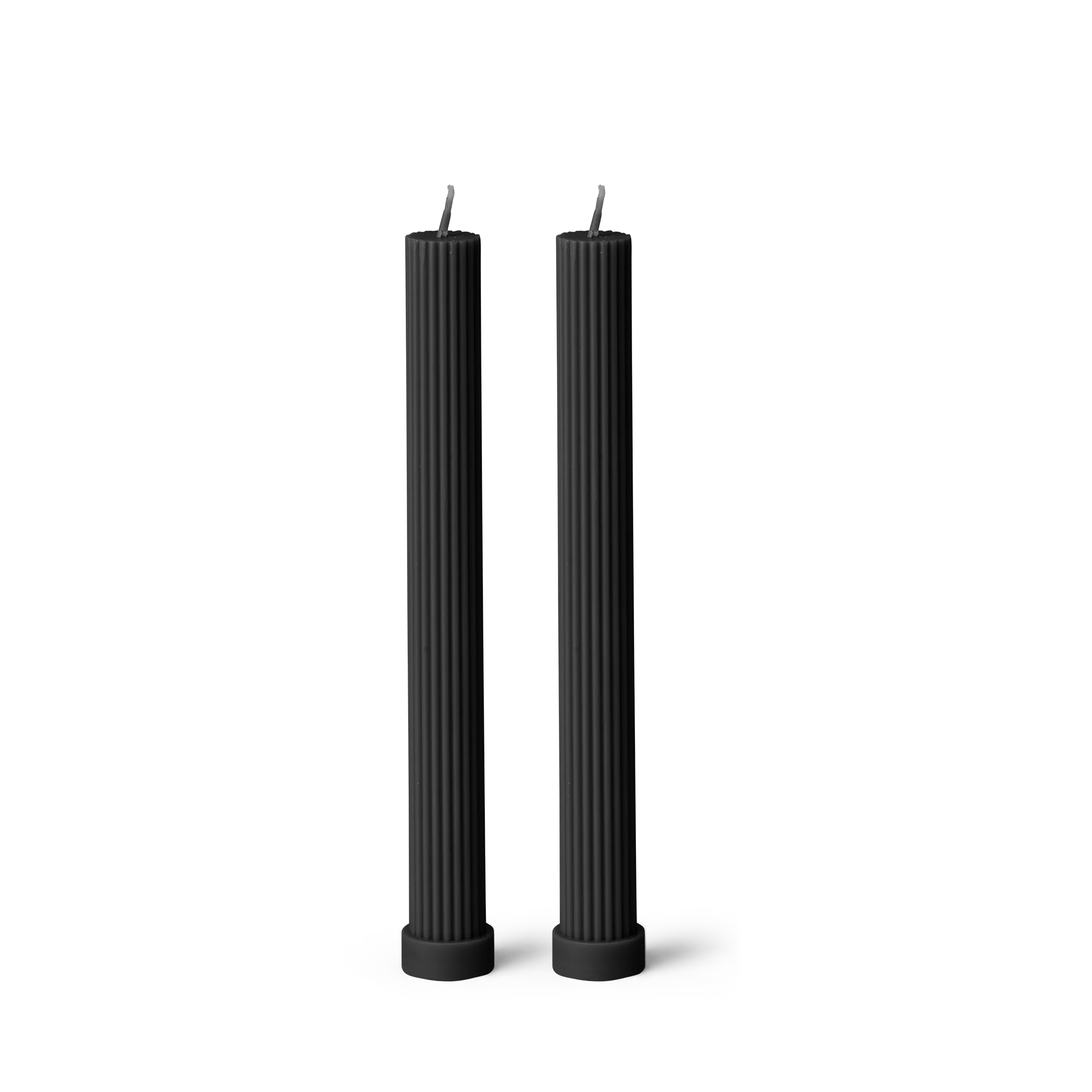 Column Pillar Candle Duo - Black
