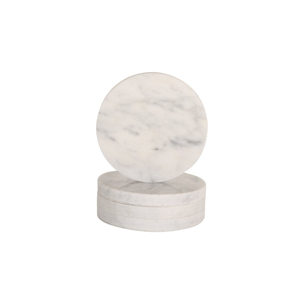 Circle Marble Coasters | White | Set Of 4