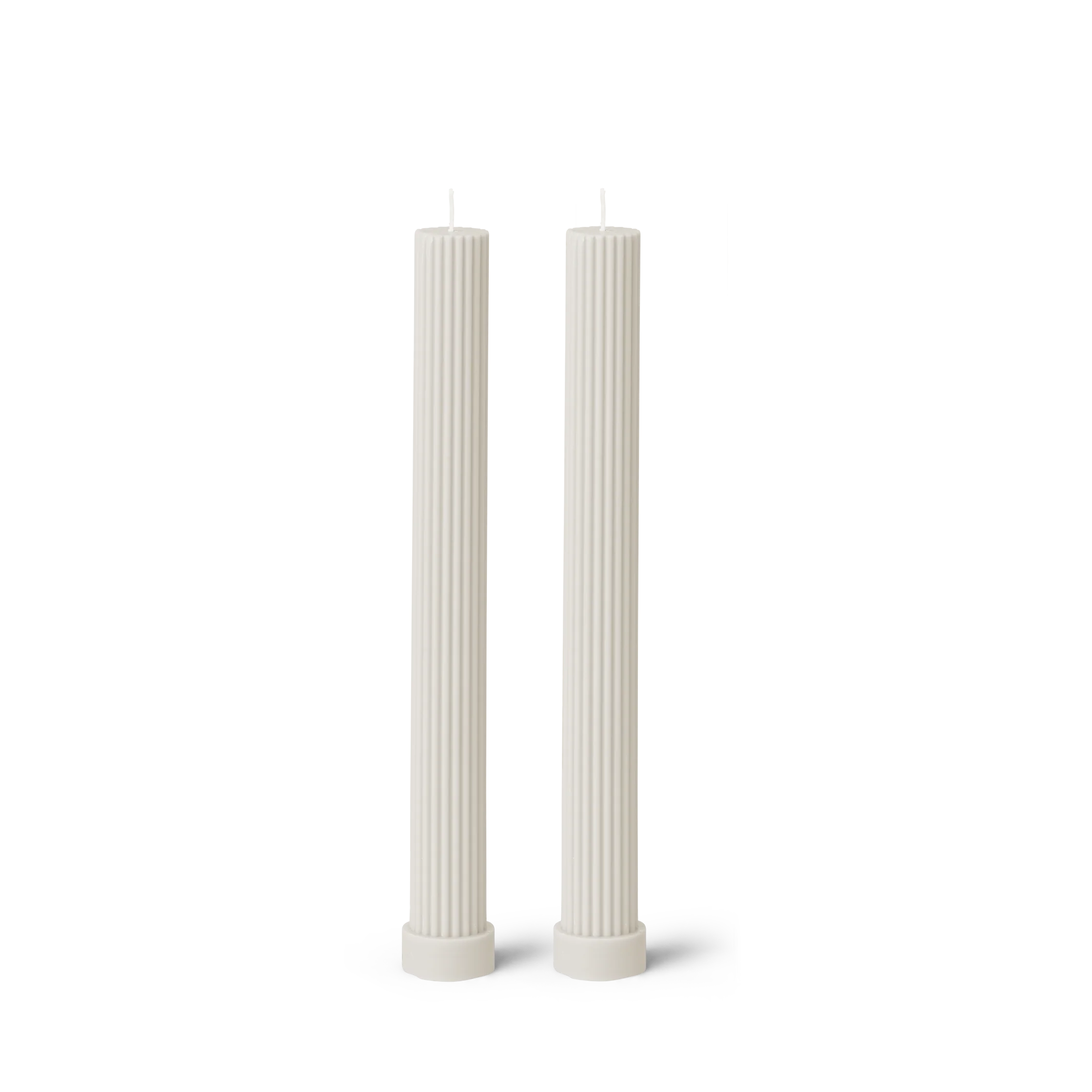 Column Pillar Candle Duo - Cream White