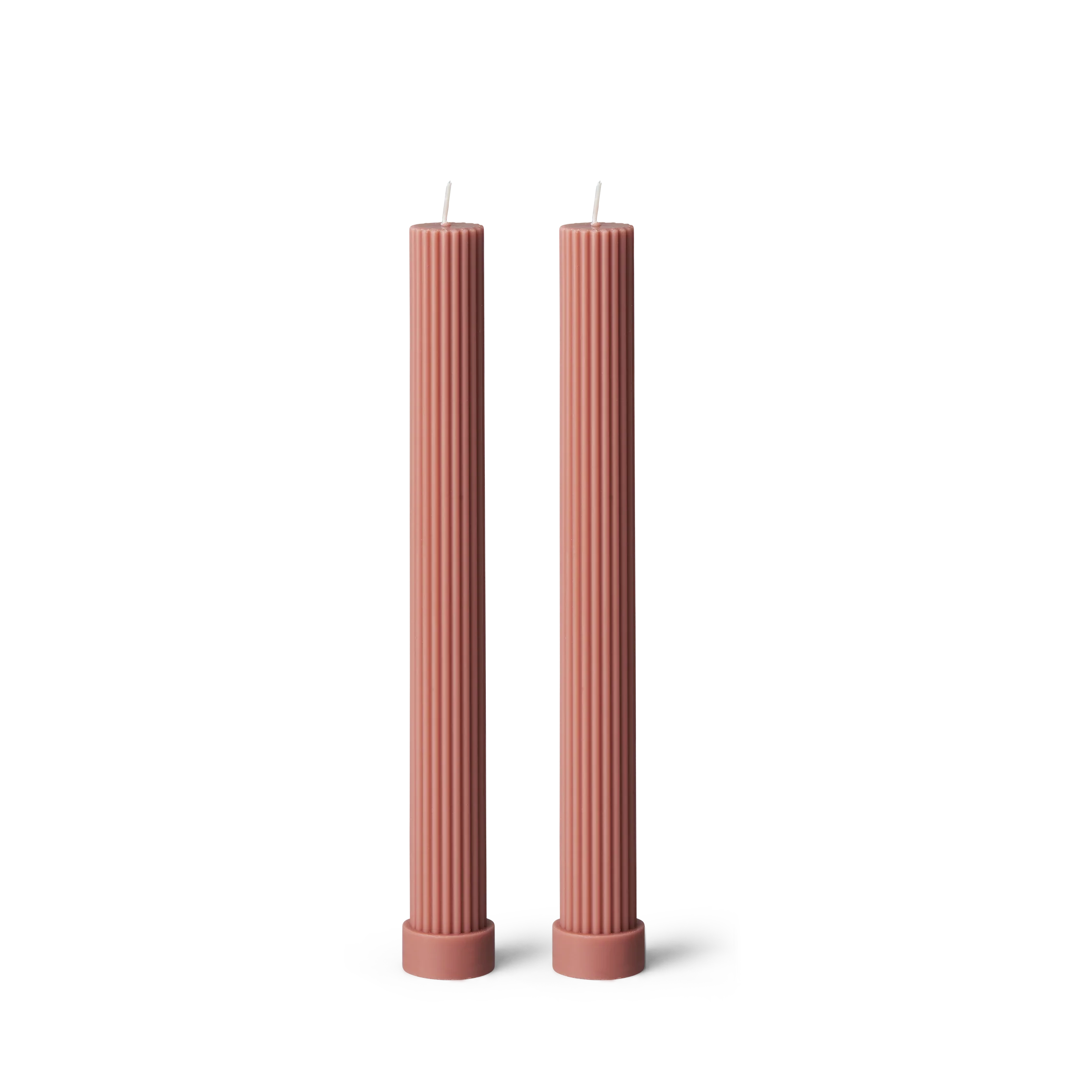 Column Pillar Candle Duo - Peach