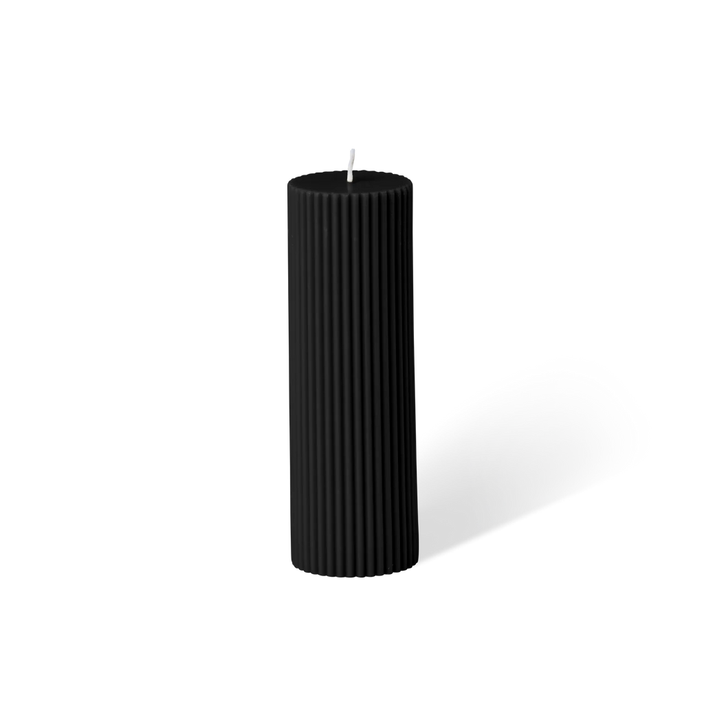Wide Column Pillar Candle - Black