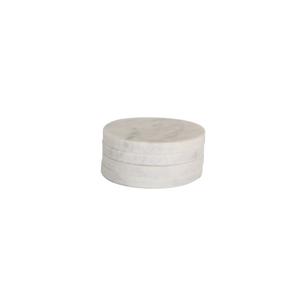 Circle Marble Coasters | White | Set Of 4