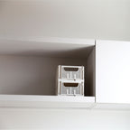 DESIGNSTUFF Linear Collapsible Crate, S, 25x16cm, Chalk (Set of 2)