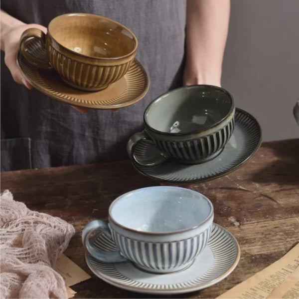 Vera Cup and Saucer Set - Peanut (Brown)