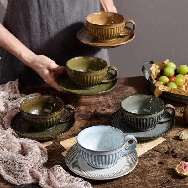 Vera Cup and Saucer Set - Peanut (Brown)