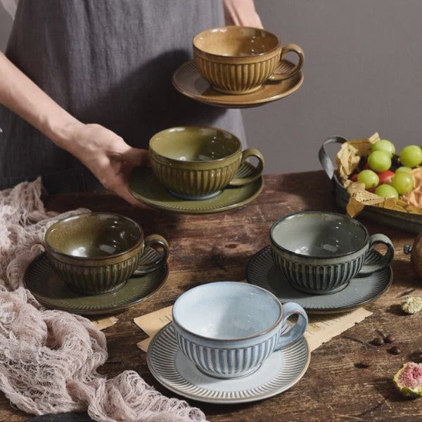 Vera Cup and Saucer Set - Pistachio (Light Green)