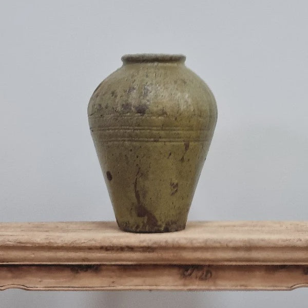 Organic Glazed Pot - Olive Small