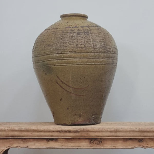 Organic Glazed Pot - Olive (Large)