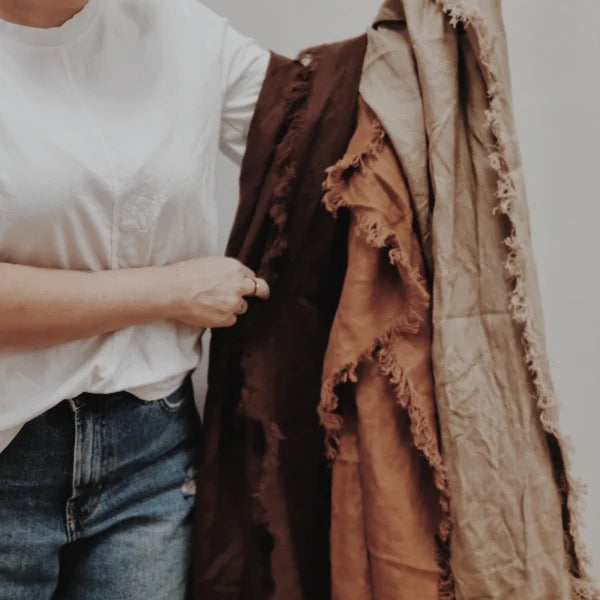 Linen Throw - Chestnut