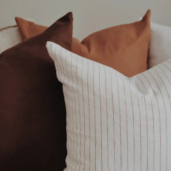 Linen Cushion - Clay Stripe | EURO