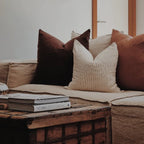 Linen Cushion - Clay Stripe | EURO