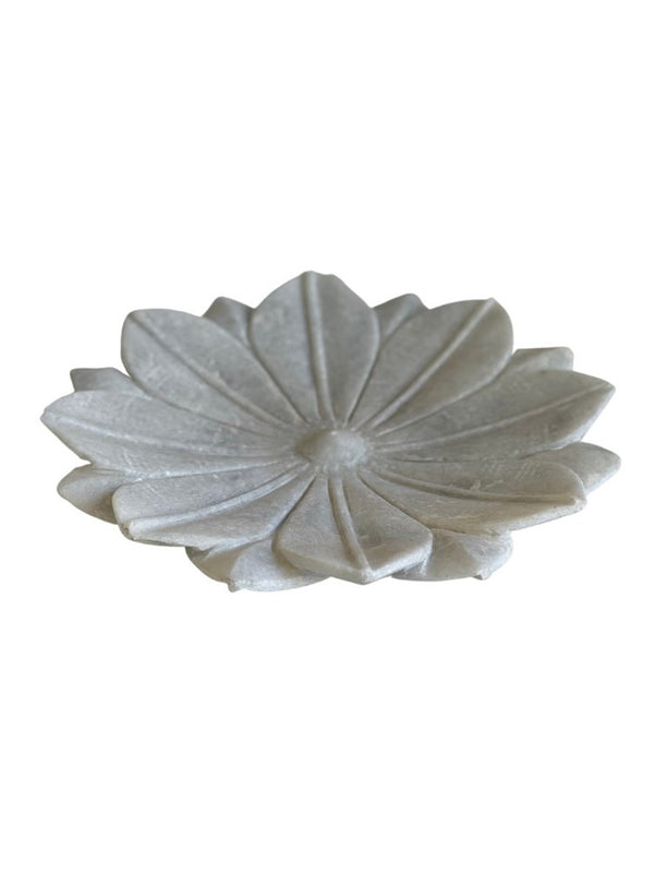 Indian Marble Lotus Plate - Large