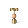 Beaded Fountain Brass Candle Holder - Coral Medium