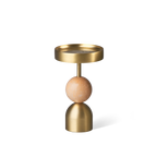 Beaded Fountain Brass Candle Holder - Coral Medium