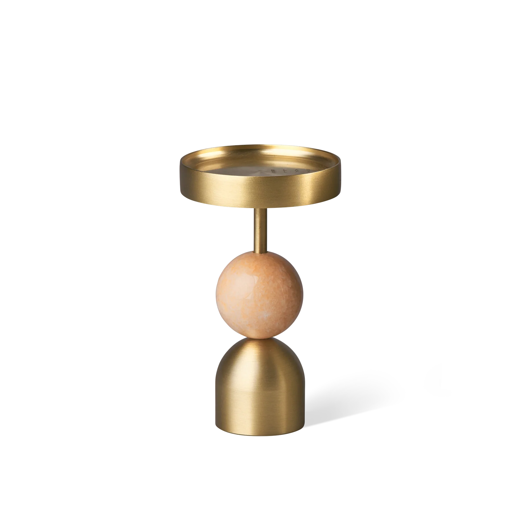 Beaded Fountain Brass Candle Holder - Coral Medium