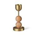 Beaded Fountain Brass Candle Holder - Coral Large