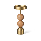 Beaded Fountain Brass Candle Holder - Coral Large