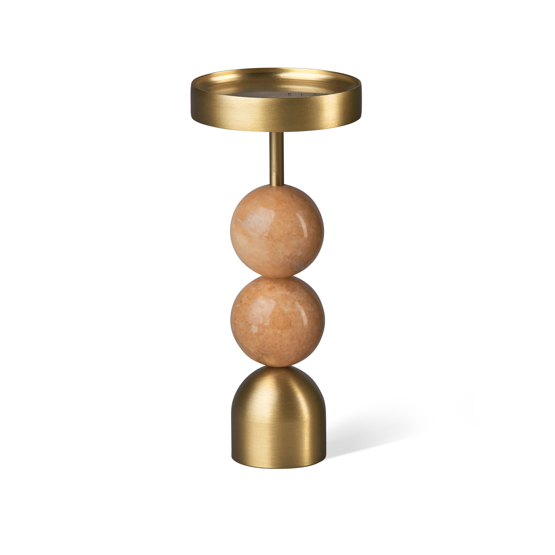 Beaded Fountain Brass Candle Holder - Coral Large