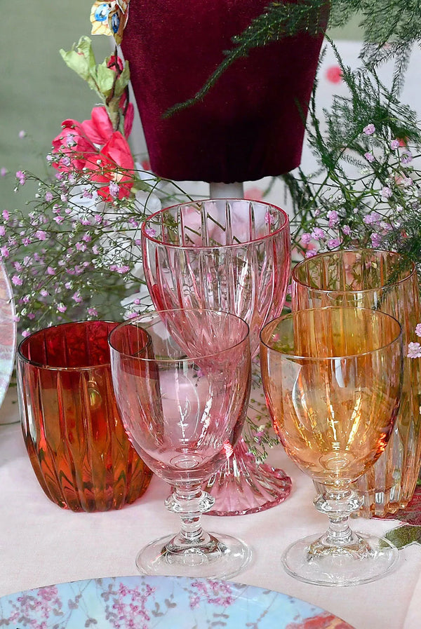 Ambra Set Of Two Rosy Wine Glass