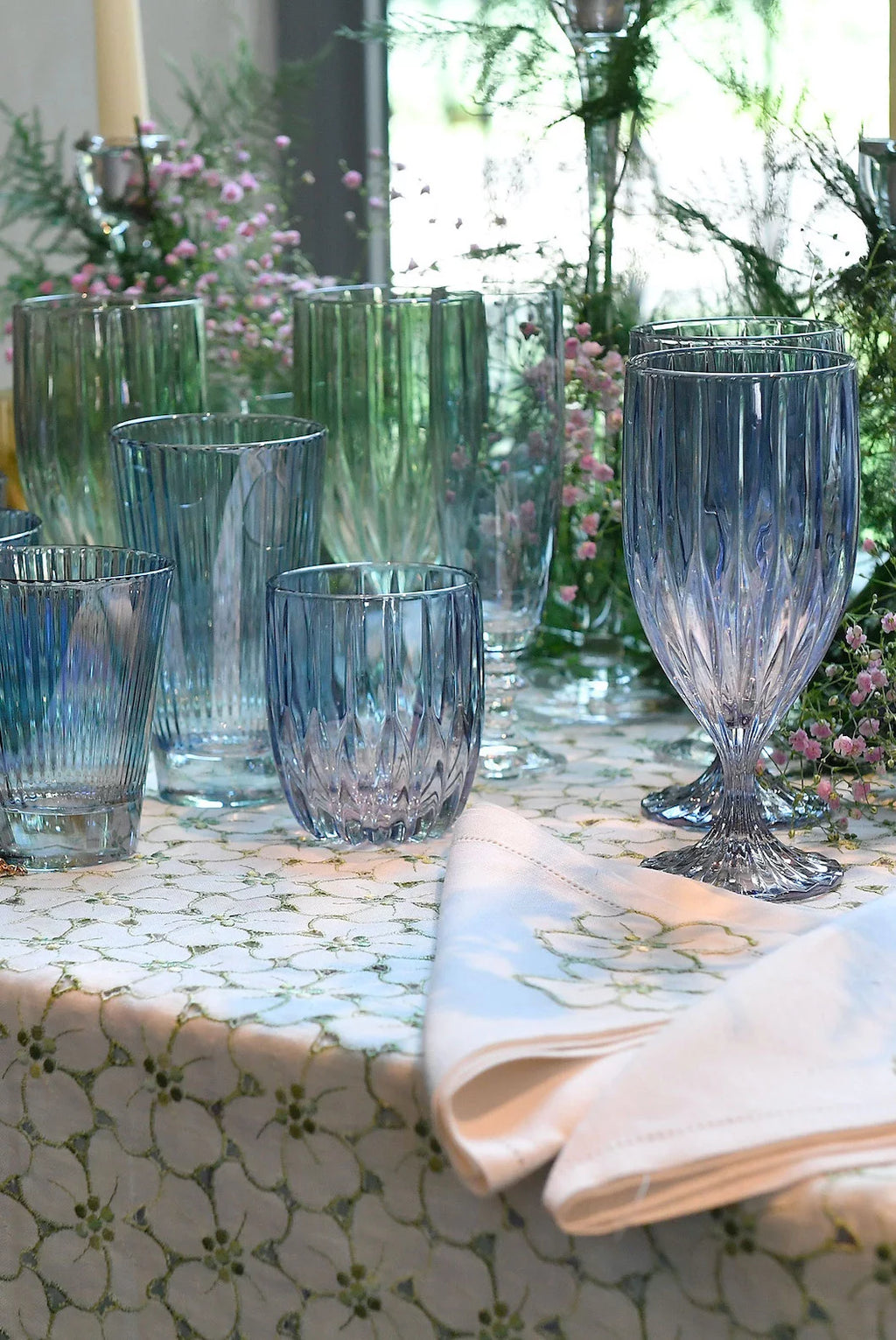 Blue Set Of Two Small Tumbler Glass