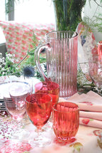 Pink Ridged Pitcher Glass Prestige