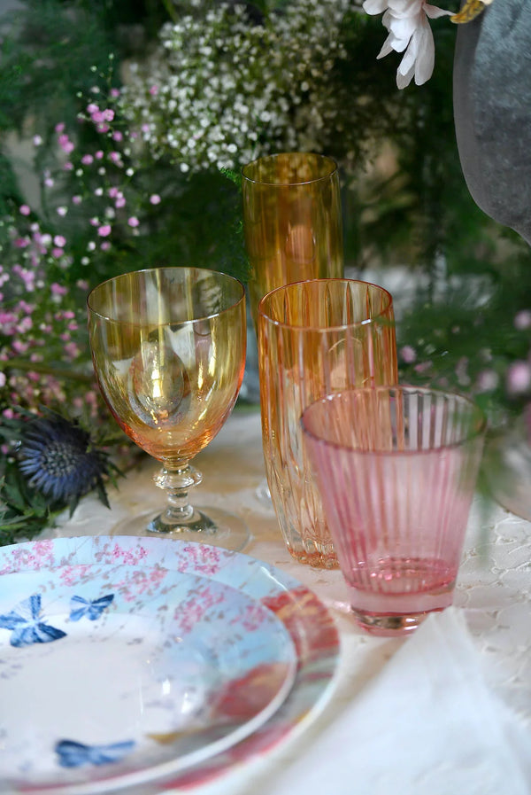 Ambra Set Of Two Rosy Wine Glass
