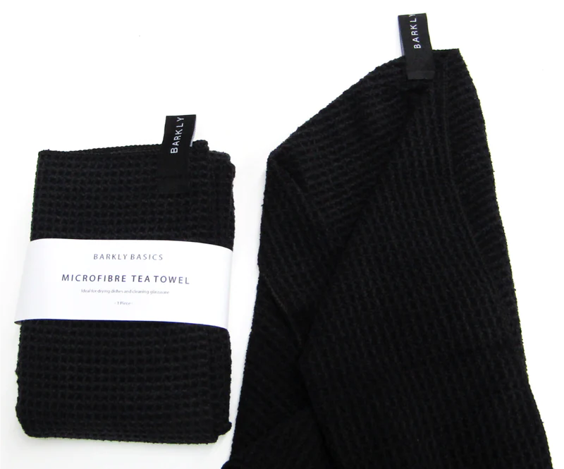 Black Microfibre Tea Towel