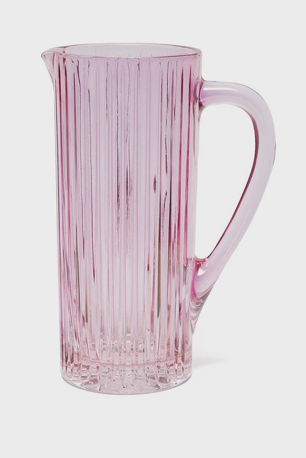 Pink Ridged Pitcher Glass Prestige