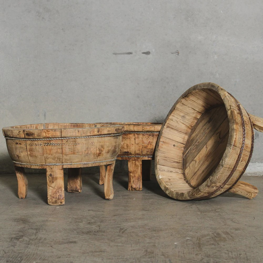 Antique Chinese Wash Basin Round