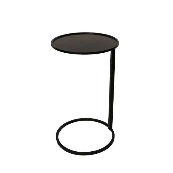 Small Black Circle Couch Side Table