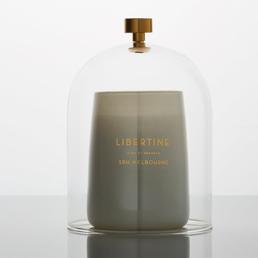 SOH Glass Cloche With Brass Handle