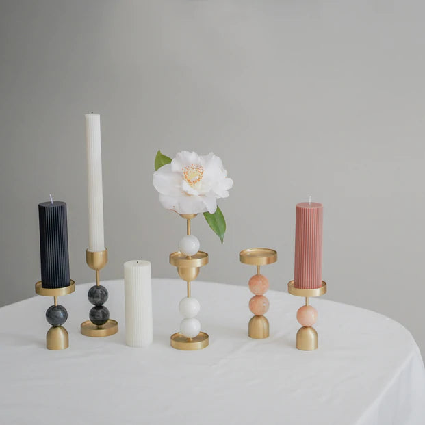 Wide Column Pillar Candle - Black