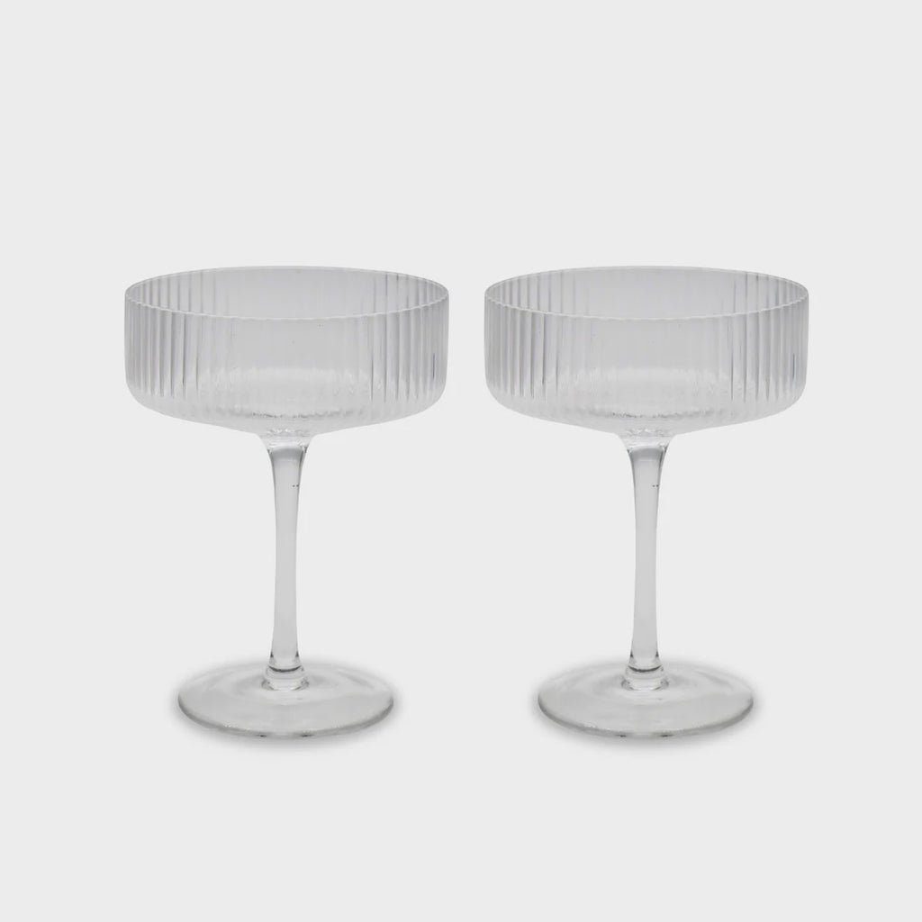 Ribbed Coupe Glasses - Set of 2