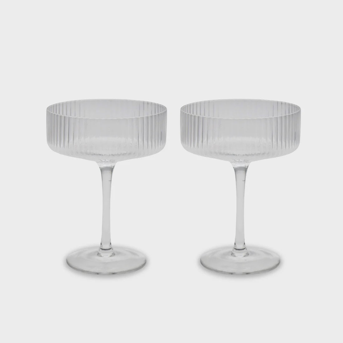 Ribbed Coupe Glasses - Set of 2